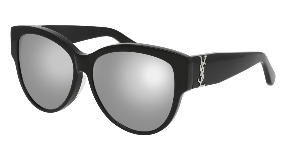 Saint Laurent Sunglass Woman Black Black Silver