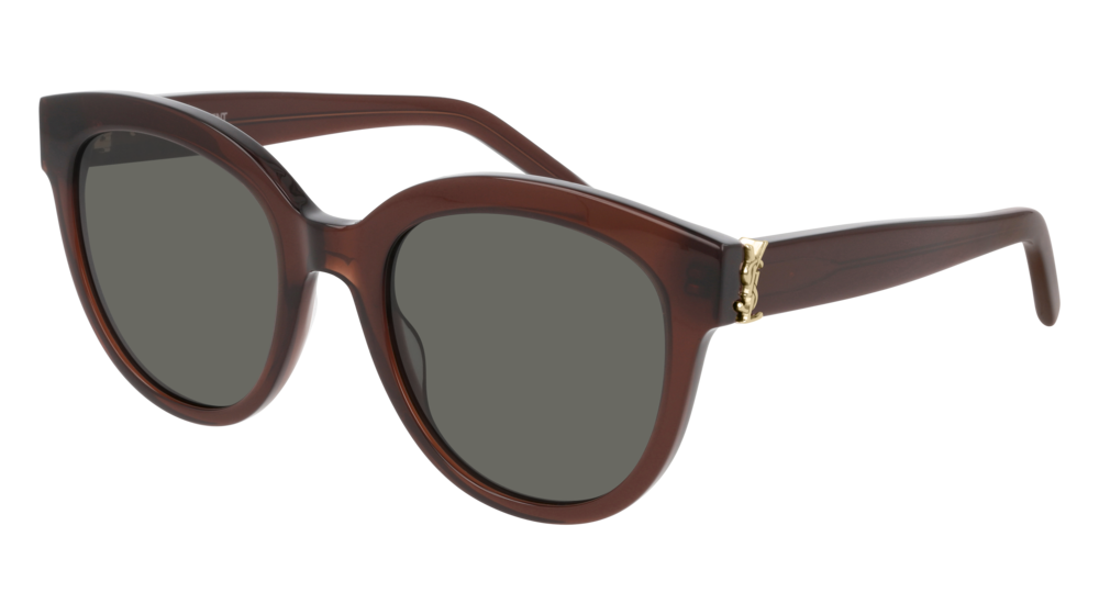 Saint Laurent Sunglass Woman Brown Brown Grey