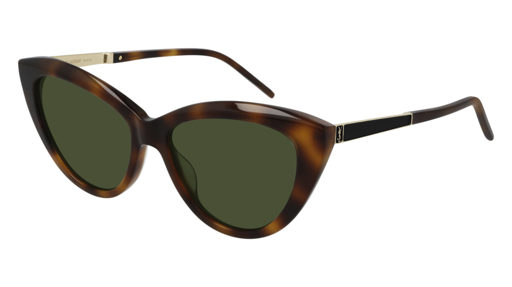 Saint Laurent Sunglass Woman Havana Gold Green