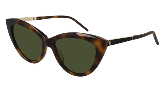 Saint Laurent Sunglass Woman Havana Gold Green