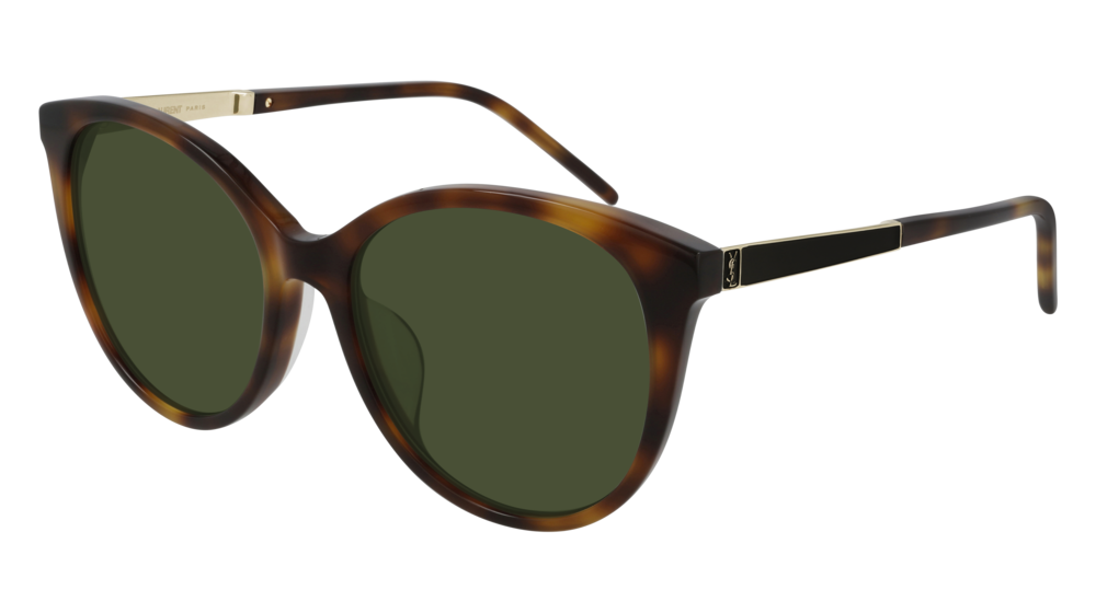 Saint Laurent Sunglass Woman Havana Gold Green