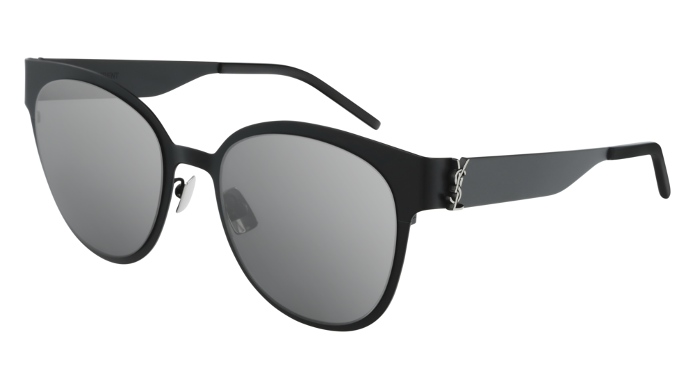 Saint Laurent Sunglass Woman Black Black Silver