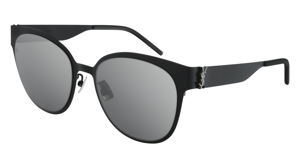 Saint Laurent Sunglass Woman Black Black Silver