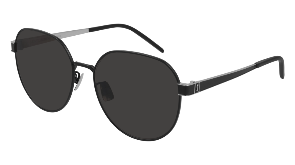 Saint Laurent Sunglass Woman Black Silver Black