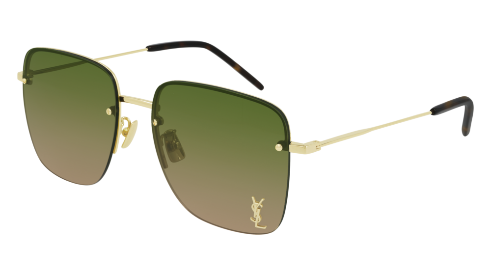 Saint Laurent Sunglass Woman Gold Gold Green