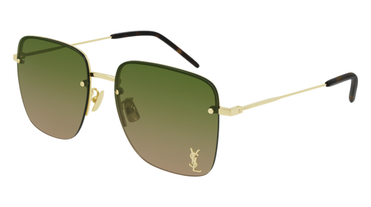 Saint Laurent Sunglass Woman Gold Gold Green