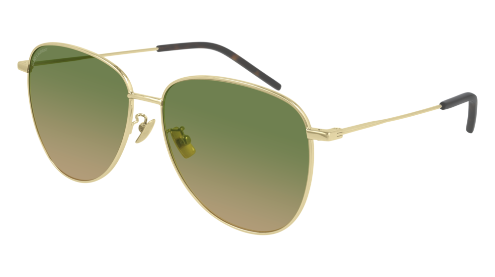 Saint Laurent Sunglass Woman Gold Gold Green