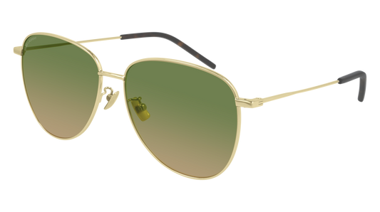 Saint Laurent Sunglass Woman Gold Gold Green