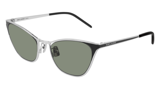 Saint Laurent Sunglass Woman Silver Silver Green