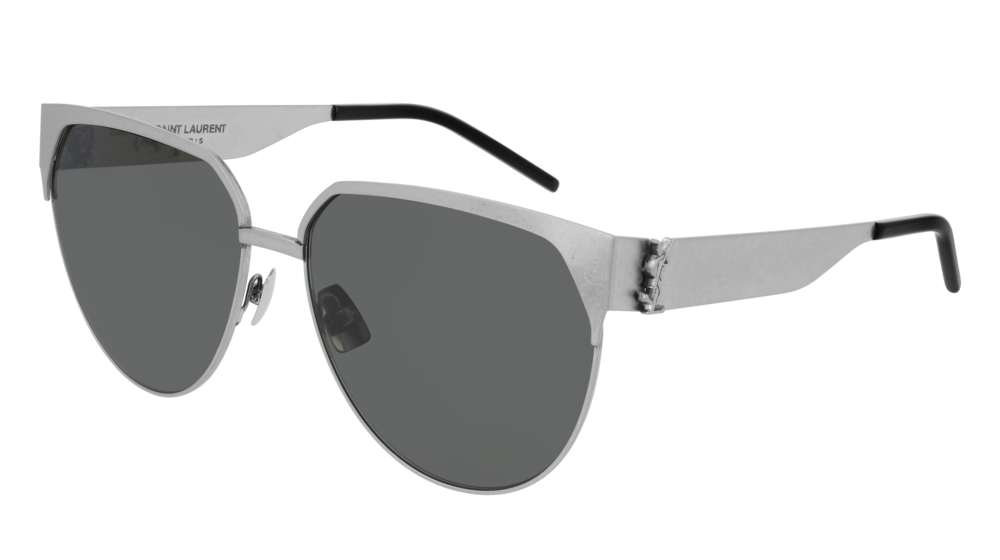 Saint Laurent Sunglass Woman Silver Silver Grey