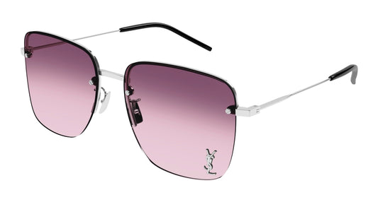 Saint Laurent Sunglass Woman Silver Silver Red